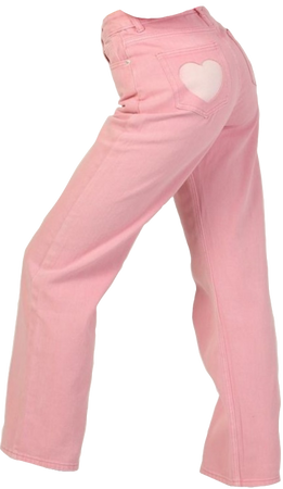 pink pants with heart pockets