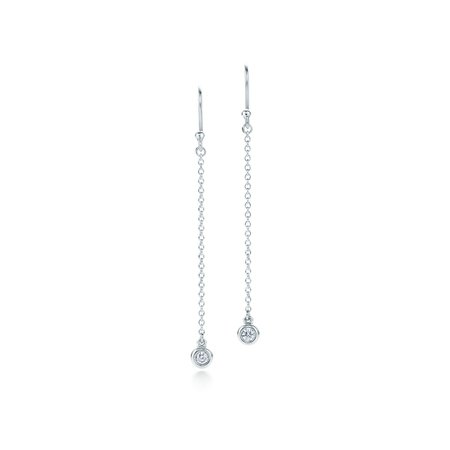 Elsa Peretti® Diamonds by the Yard® drop earrings in sterling silver. | Tiffany & Co.