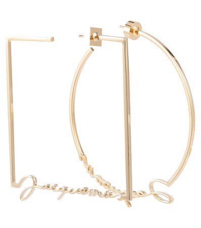 Jacquemus - Les Creoles logo hoop earrings | Mytheresa
