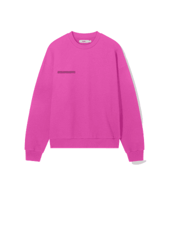 Lightweight recycled cotton sweatshirt—flamingo pink