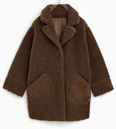 brown shearling coat