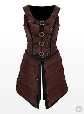 Brown Medieval Leather Vest Women