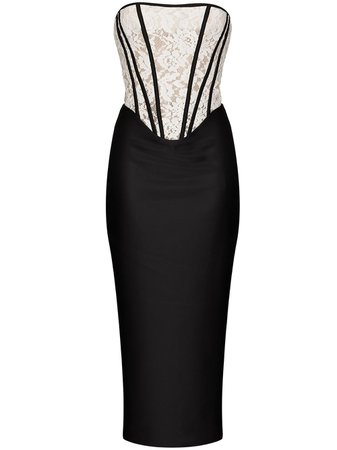 Shop black RASARIO lace corset dress with Afterpay - Farfetch Australia