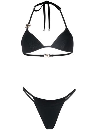 Dolce & Gabbana logo-plaque Halterneck Bikini Set - Farfetch
