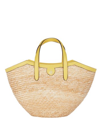 Mark Cross Madeline Small Straw Basket Bag