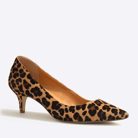 Esme leopard calf hair kitten heels