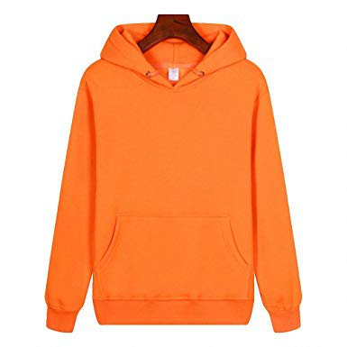 Men Women Hoodie PlainSweatshirt Customized Pattern Print Design Blank Cotton Fleece Hoody Sweatshirt Orange M