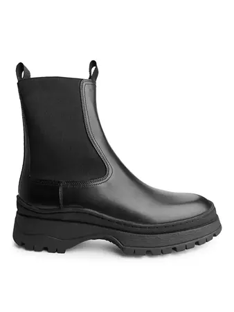 Chunky Leather Boots - Black - Shoes - ARKET GB