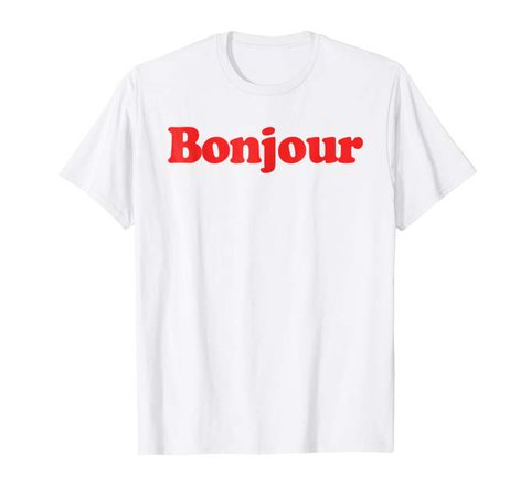 Amazon.com: Bonjour Retro French Graphic t-shirt: Clothing