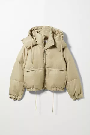 Hanna Short Puffer Jacket - Beige - Jackets & coats - Weekday IE