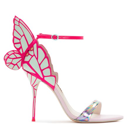 Hot pink and mint butterfly pumps