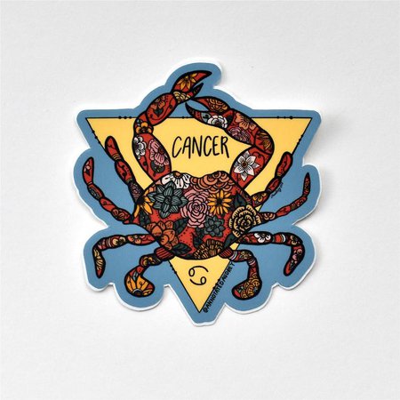 Vinyl Sticker Cancer Zodiac Astrology Weatherproof Decal | Etsy
