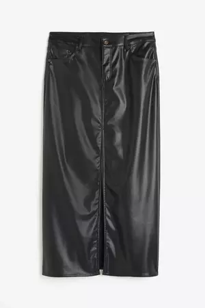 Coated Midi Skirt - Black - Ladies | H&M US