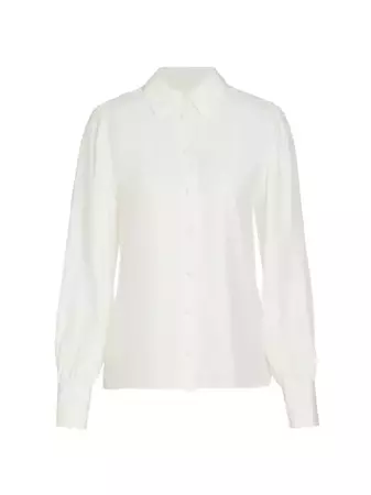 Shop Frame Victorian Button-Front Silk Blouse | Saks Fifth Avenue