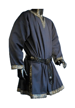Long sleeved heavy Cotton Tunic in Blue | Medieval clothing men, Medieval clothing, Medieval dress