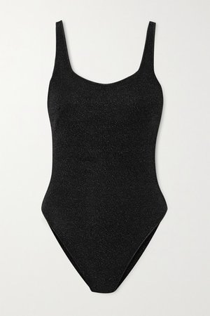 Stretch-lurex Swimsuit - Black