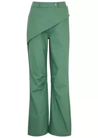 CANNARI CONCEPT Cross-over cotton-twill trousers - Harvey Nichols