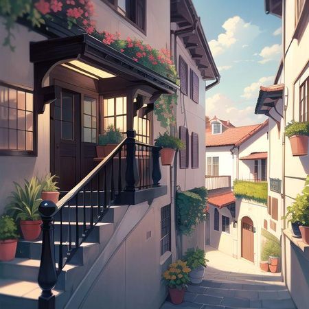anime fantasy village town