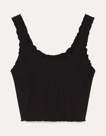 Vest top with scalloped trim - Tops - Bershka United States