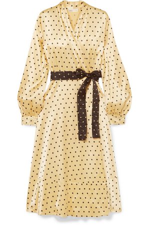 Stine Goya | Reflection polka-dot satin midi wrap dress | NET-A-PORTER.COM