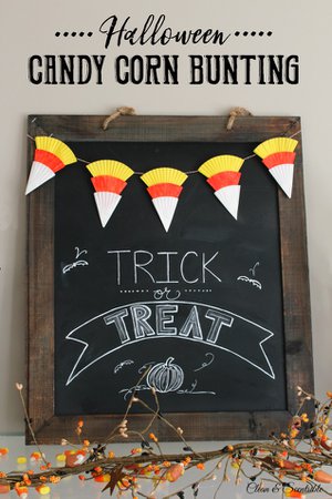 Candy Corn Bunting and Halloween Chalkboard - Clean and Scentsible