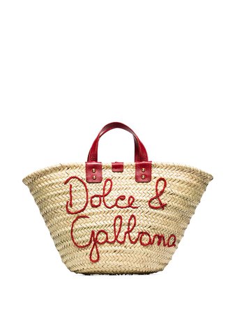 Dolce & Gabbana Kendra logo-embroidered Raffia Tote Bag - Farfetch