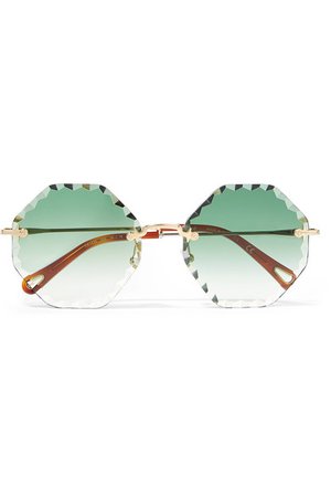 Chloé | Rosie octagon-frame gold-tone sunglasses | NET-A-PORTER.COM