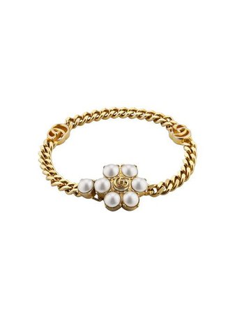 Shop Gucci pearl-embellished bracelet with Express Delivery - FARFETCH