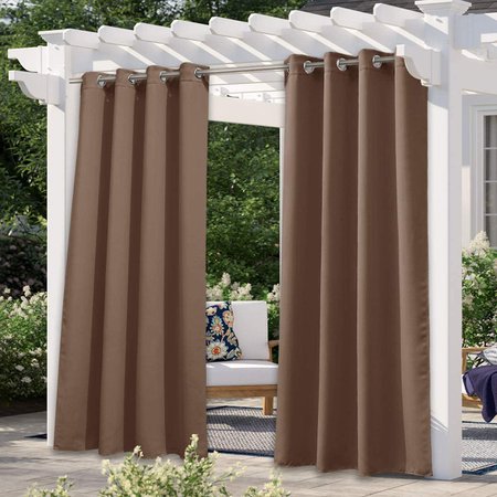 NICETOWN Outdoor Curtains for Patio Waterproof Extra Long W52 x L108, Rustproof Grommet Public Divider Blackout Thermal Insulated Outdoor Drape for Pergola / Porch, Tan, 1 Panel: Home & Kitchen