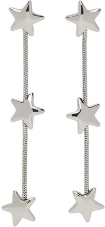 SSENSE Exclusive Silver Shooting Star Earrings by marland backus