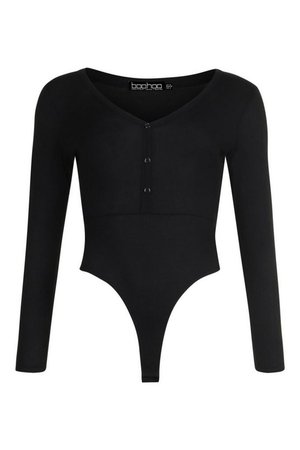 Riley Long Sleeve Button Rib bodysuit | boohoo