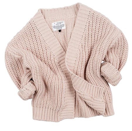 light pink knit cardigan