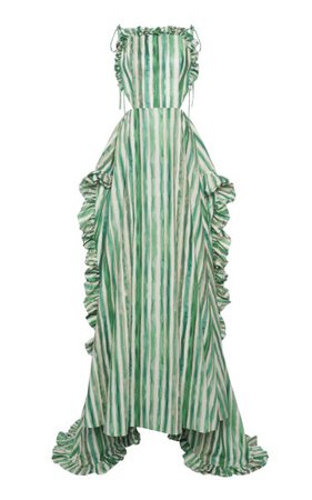 Flower Crown Striped Poplin Gown By Rosie Assoulin | Moda Operandi