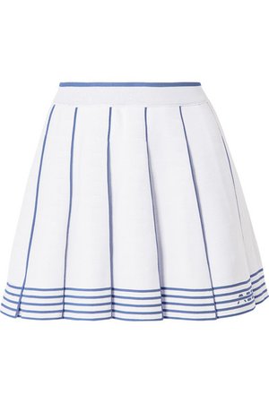 Adam Selman Sport | Pleated striped knitted mini skirt | NET-A-PORTER.COM