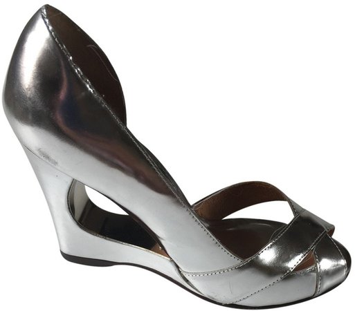 Silver Patent leather Sandals
