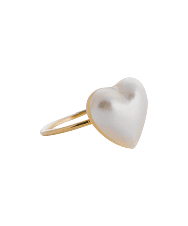 Pearl heart ring