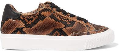 Army Snake-effect Leather Sneakers - Snake print