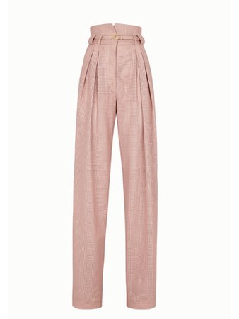 Fendi Pink Leather Trousers