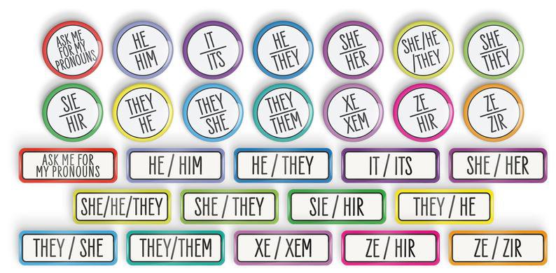 Pronoun pin badge button LGBTQ LGBT | Etsy