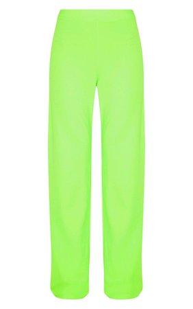 Pantalon ample à jambes évasées vert citron fluo | PrettyLittleThing FR