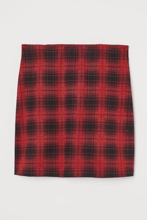 Fitted Jersey Skirt - Red