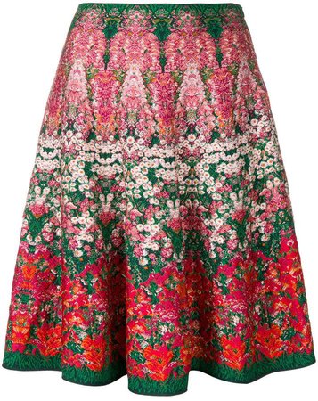 floral embroidered skirt