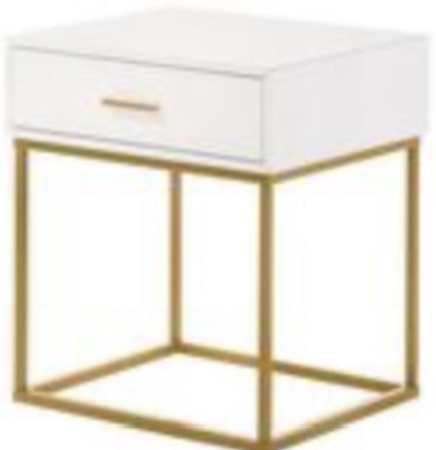 gold and white nightstand