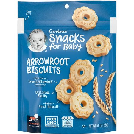 Gerber Snacks for Baby Biscuits, Arrowroot, 5.5 oz Bag - Walmart.com