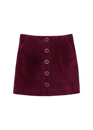 MANGO Pocketed leather skirt