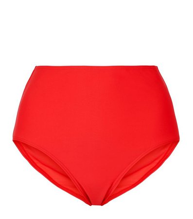 Red High Waist Bikini Bottoms | New Look