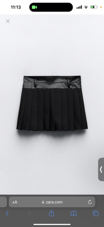 black faux leather combination skirt (Zara)
