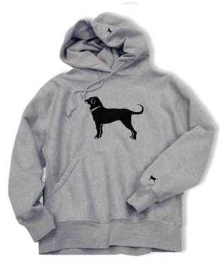 black dog hoodie gray