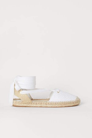Espadrilles with Lacing - White