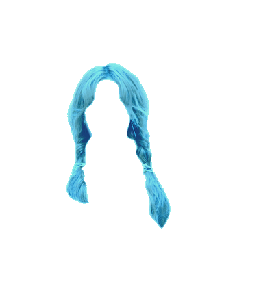 Cyan Neon Blue Braided Hair Bangs (Dei5 edit)